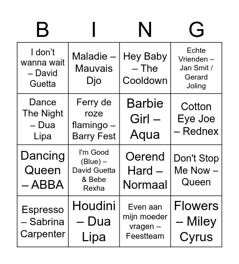 Swingo Vriendenweekend 2026 Bingo Card