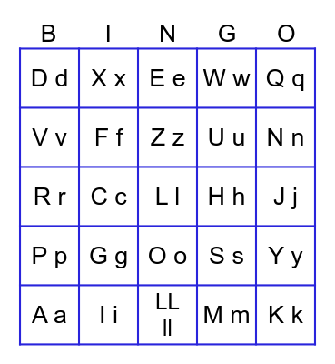 ABC Bingo Card