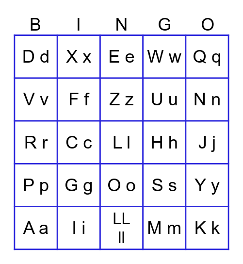 ABC Bingo Card