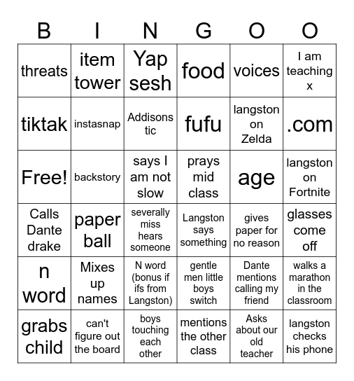 Science Bingo card Bingo Card