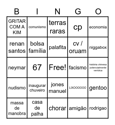 bingo jamal (bilingual) Bingo Card