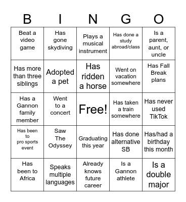 Research Methods Bingo Card