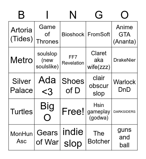 honk honk gc 26 Bingo Card