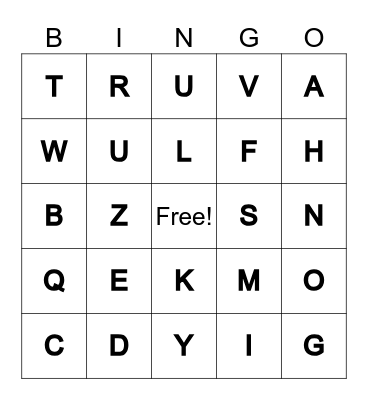 Bingo Card