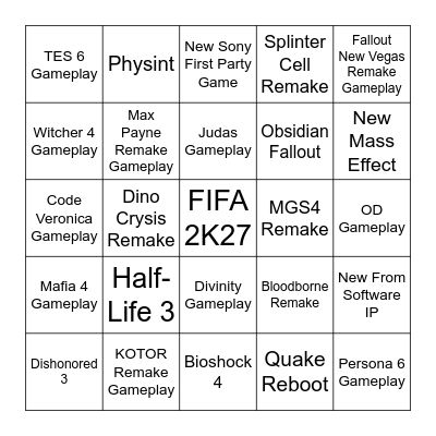 Opening Night Live 2026 Bingo Card