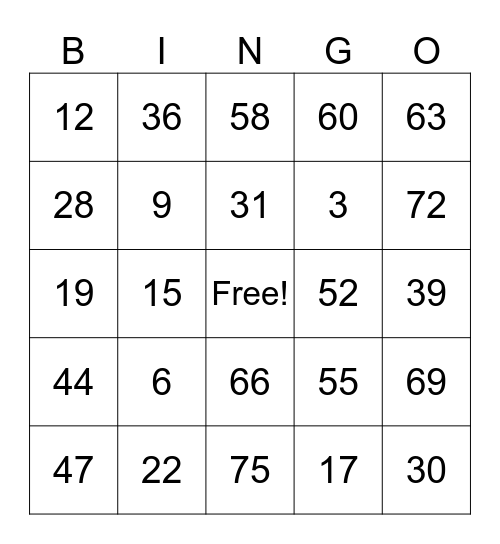 GRAN BINGO C.N.H. LA CUATROMIL Bingo Card