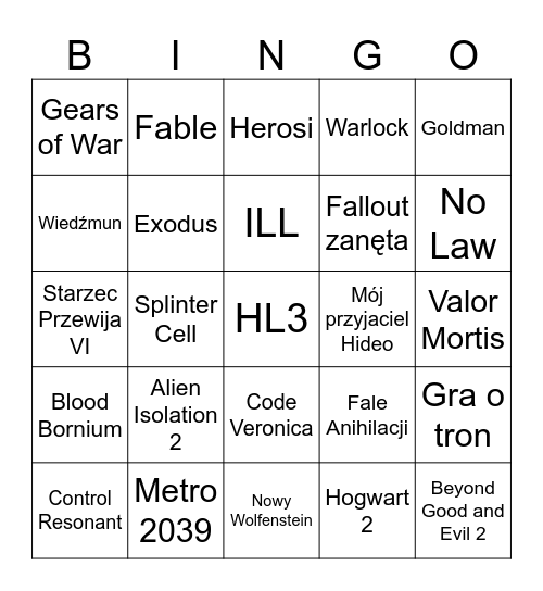 Gamescom 2026 Bingo Card