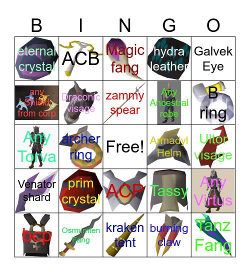 Everforge Bingo Card