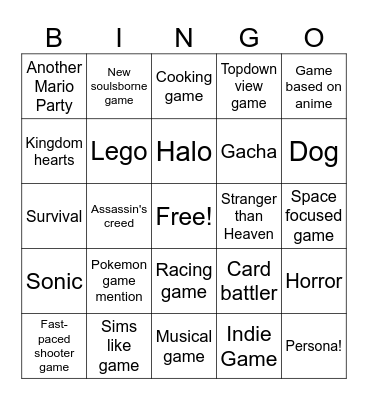 Mizu's Bingo Board Bingo Card