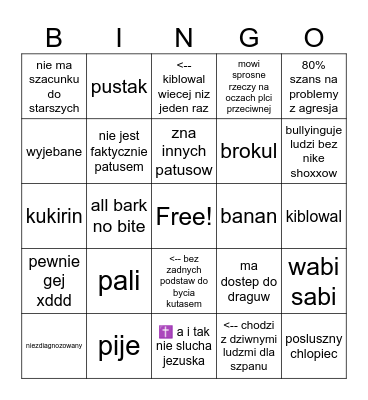 patus bingo by chmurek™ Bingo Card