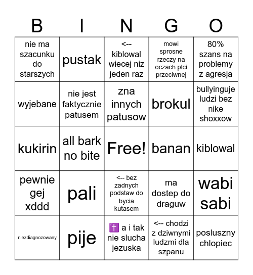 patus bingo by chmurek™ Bingo Card