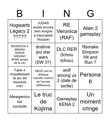 GAMESCOM Bingo Card