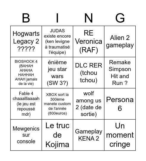 GAMESCOM Bingo Card
