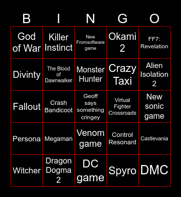 Gamescom 2026 predictions Bingo Card