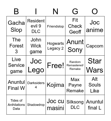 Gamescom 2026 Bingo Card