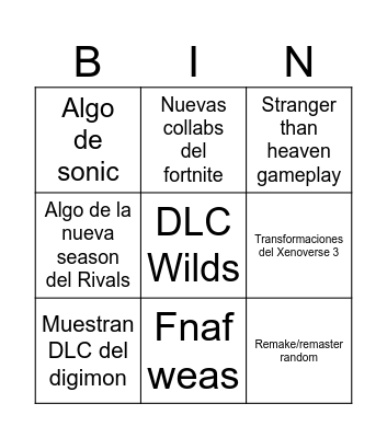 Gamescom 2026 Bingo Card