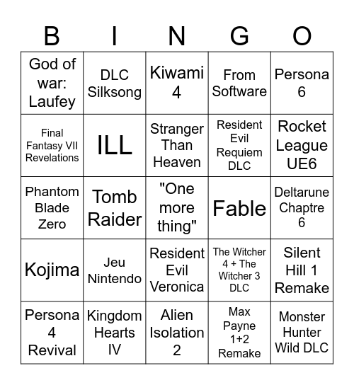 Gamescom 2026 Bingo Card