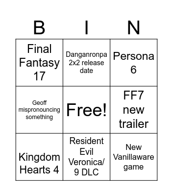 Gamescom 2026 Bingo Card