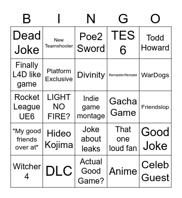 GAMESCOM 2026 Bingo Card