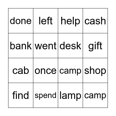 i Want It  Bingo Card
