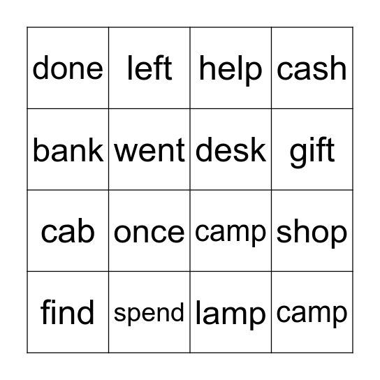 i Want It  Bingo Card