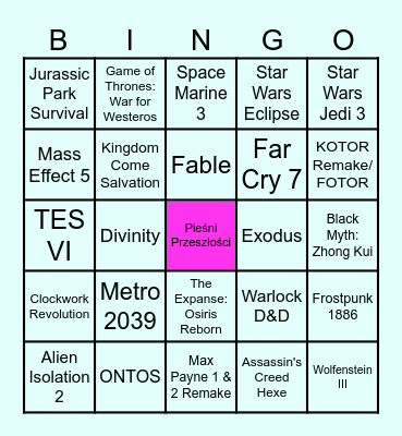 Gamescon ONL 2026 Bingo Card