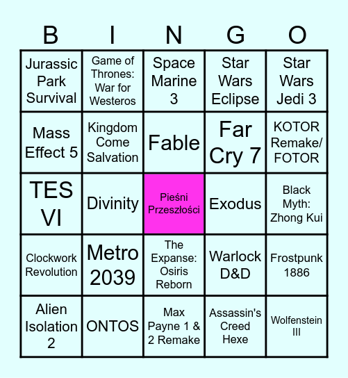 Gamescon ONL 2026 Bingo Card