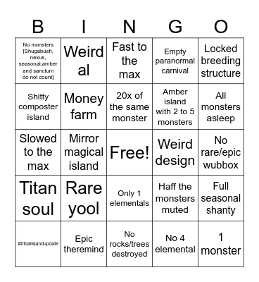 Msm bingo Card