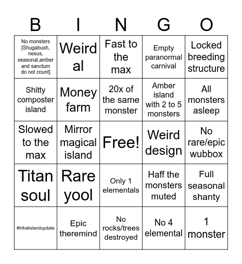 Msm bingo Card