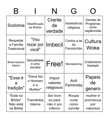 Bingo de Crentes Bingo Card