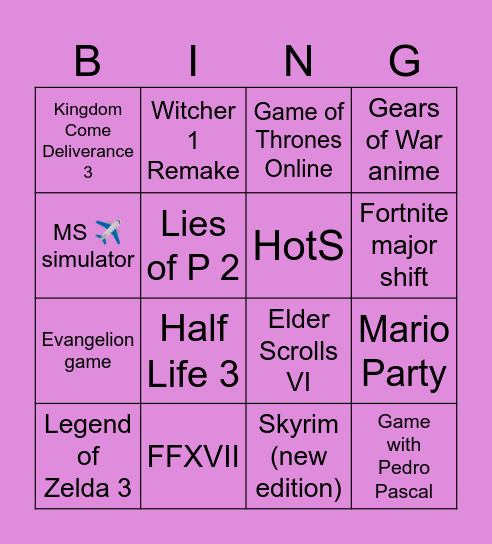 Gamescom 2026 Roman's predictions Bingo Card