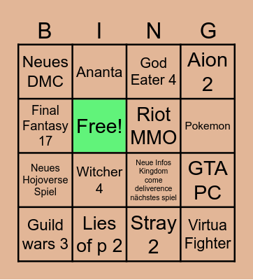 Gamescom 2026 Bingo Card
