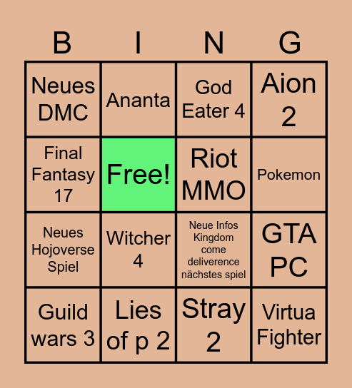 Gamescom 2026 Bingo Card