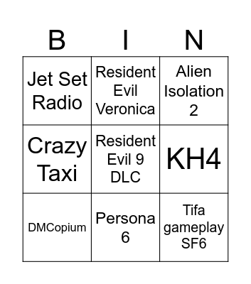 ONL Bingo Card