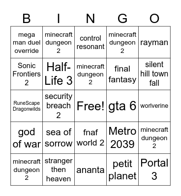 gamescom 2026 Bingo Card