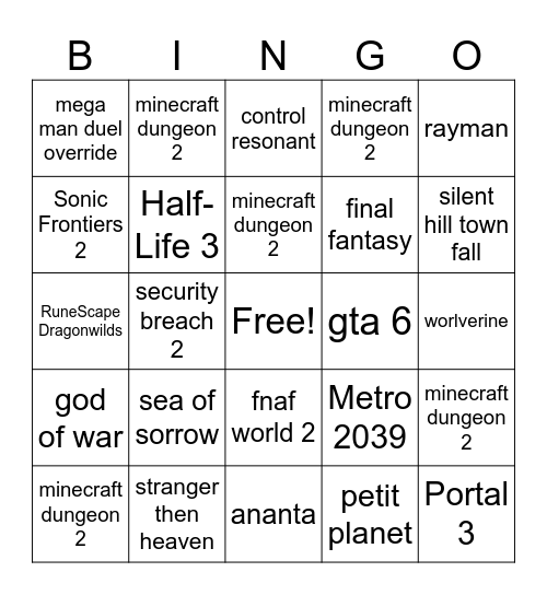 gamescom 2026 Bingo Card