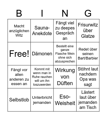 Ralle Bingo Card
