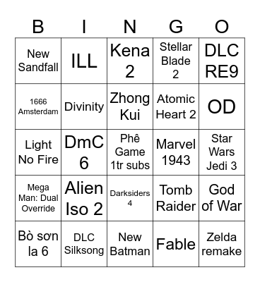 Rather Realistic Copium Bingo Card