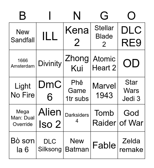 Rather Realistic Copium Bingo Card