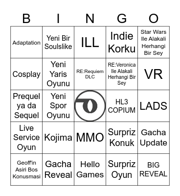 Oprasis Gamescom 2026 ONL Bingo Card
