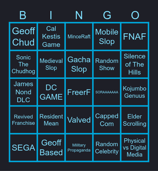 Gamescom 2026 Bingo Card