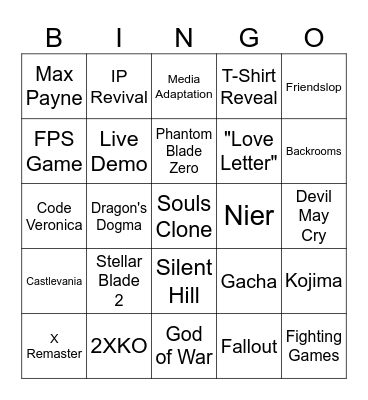 Gamescom 2026 Bingo Card
