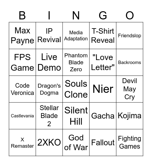 Gamescom 2026 Bingo Card