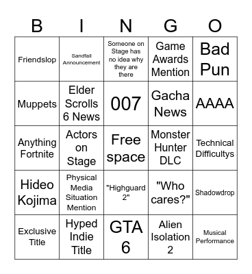Gamescom 2026 Bingo Card