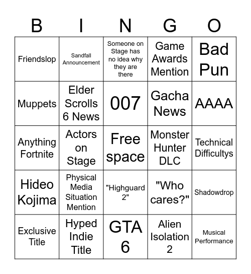 Gamescom 2026 Bingo Card