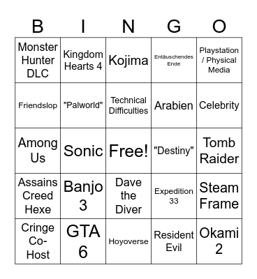 ONL 2026 Bingo Card