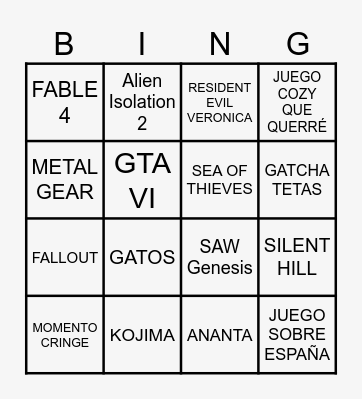 GAMESCOM Bingo Card
