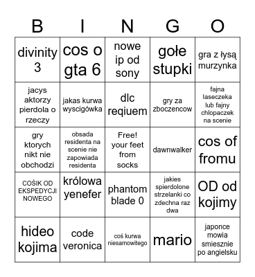 gamescom 2026 Bingo Card