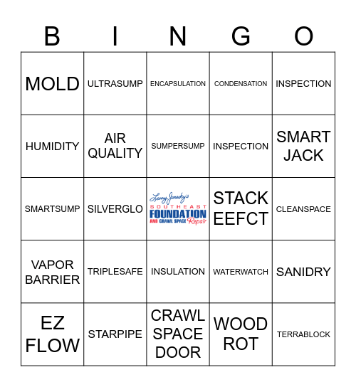 CRAWL SPACE BINGO Card