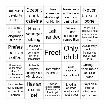 KASA KOMEBACK Bingo Card